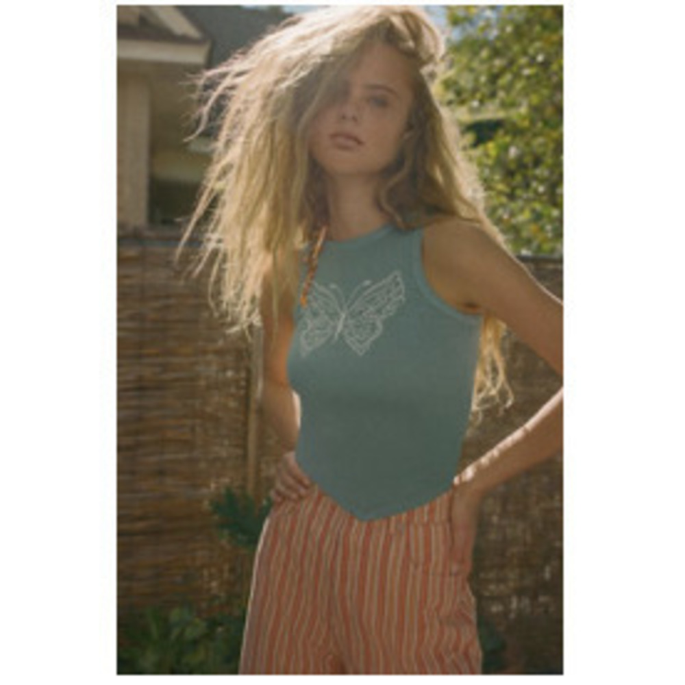 Diamante Butterfly Tie-Back Tank To